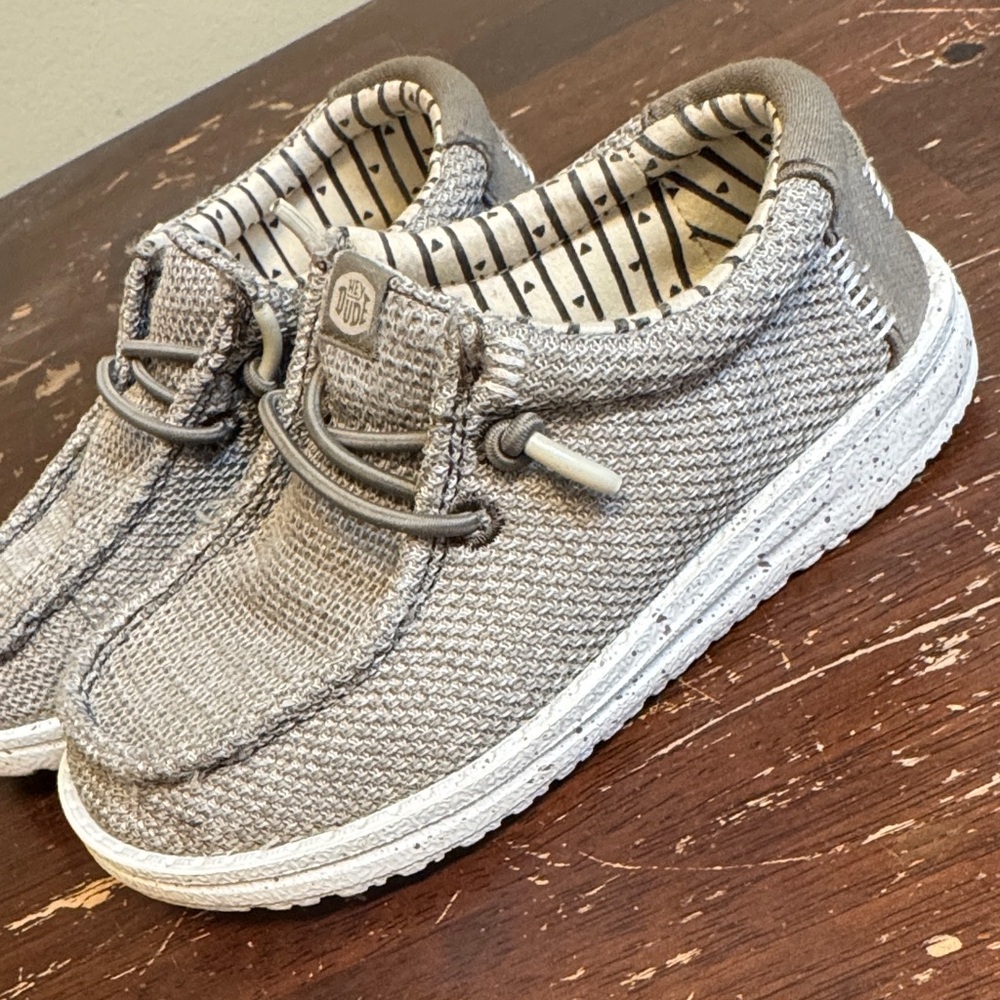 Hey Dude Kids Light Gray Moccasins - Picture 2 of 4